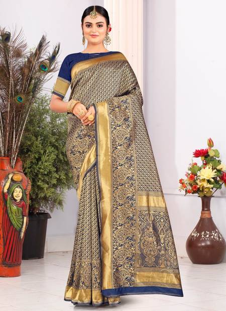 1010 Santraj New Exclusive wear Latest Saree Collection 1010-Navy